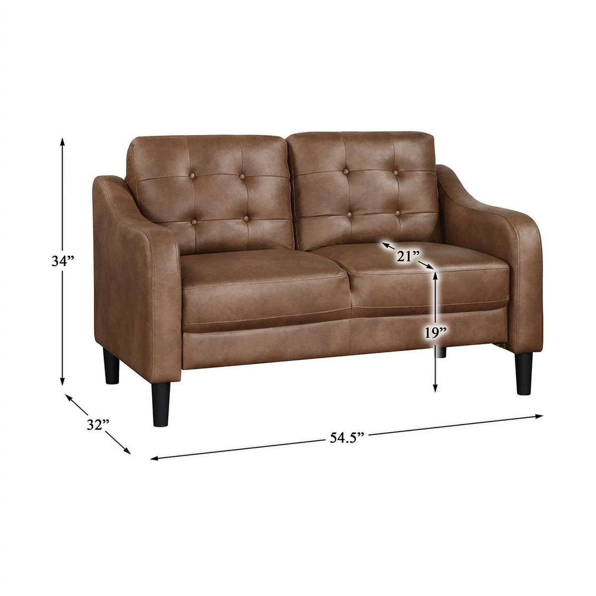 Brown Microfiber Loveseat G8408