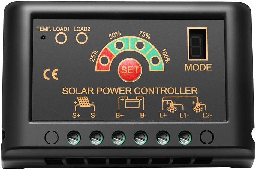 200 Watt 12V Monocrystalline Solar Panel Module Kit with LCD Controller S57373