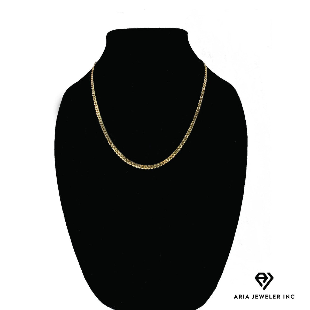 14k Bonded Gold Necklace with Rose Cross Pendant, 14K Cuban Chain Necklace G8677