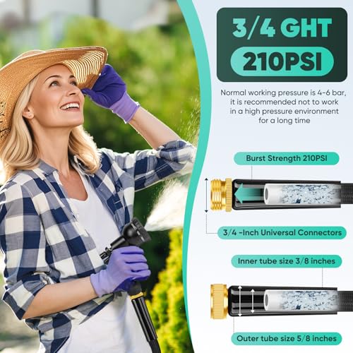 100FT Lightweight Garden Hose with 8 Function Nozzle K675096