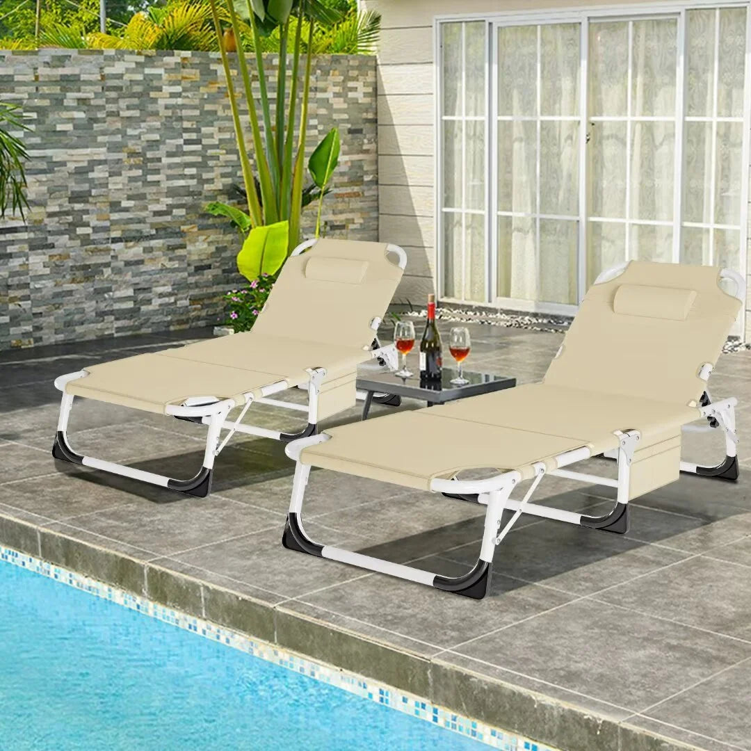 2-Pack Outdoor Chaise Lounge Chair Y27924