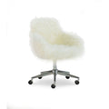 White Faux Fur Upholstered Office Chair P5508