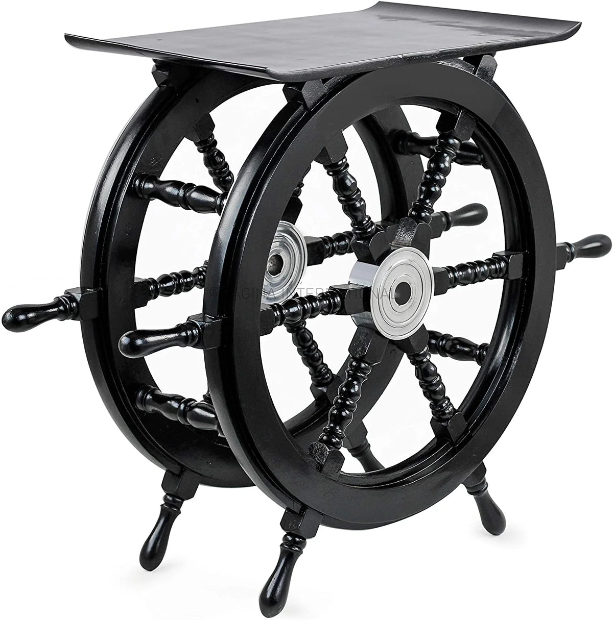 Black Nautical Handcrafted Wooden Stool O605