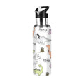 Cartoon Dinosaur Stainless Steel Insulated Water Bottle with Straw Lid C66683
