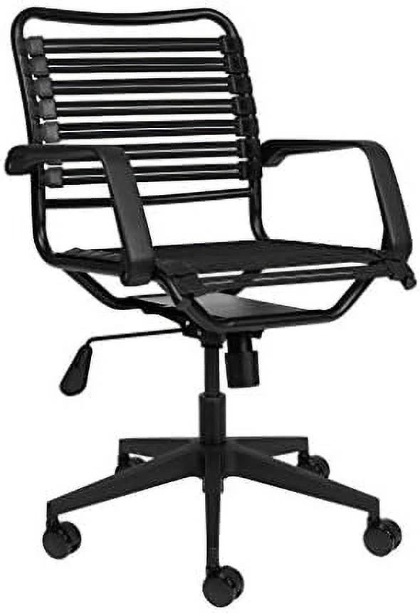 Black Adjustable Rolling Office Chair with Bungie Straps A4196