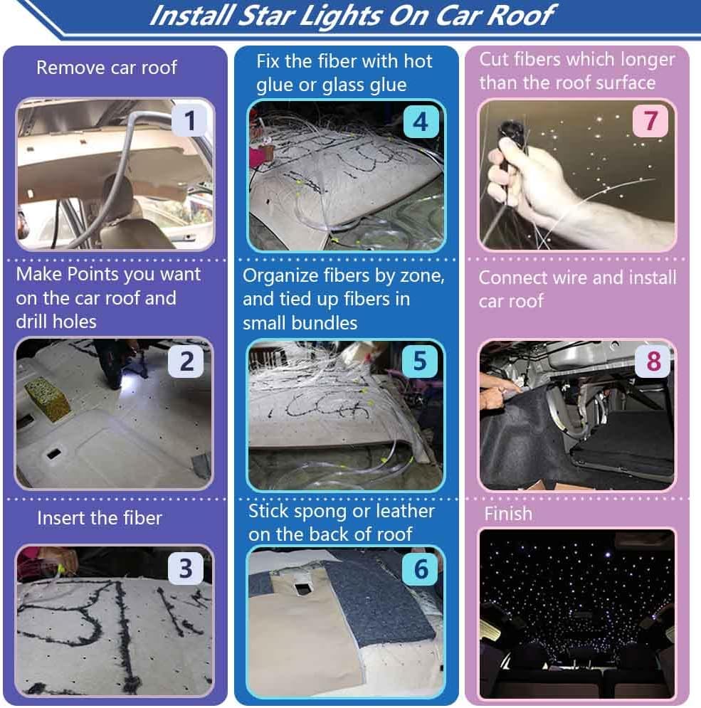 Bluetooth 20W RGBW LED Headliner Light Kit with APP Remote, 900pcs 13.1ft Z7620