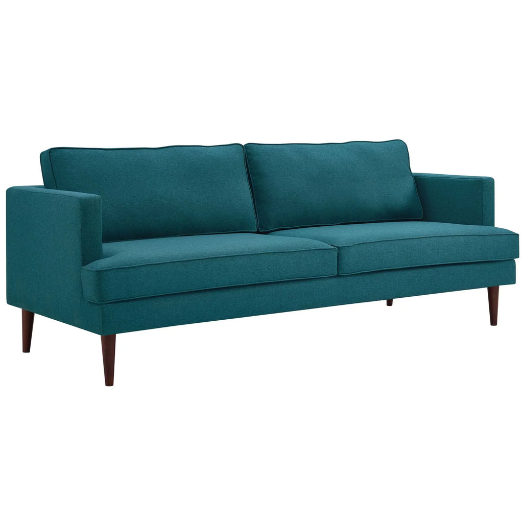 Teal Upholstered Fabric Sofa and Armchair Set Q669865