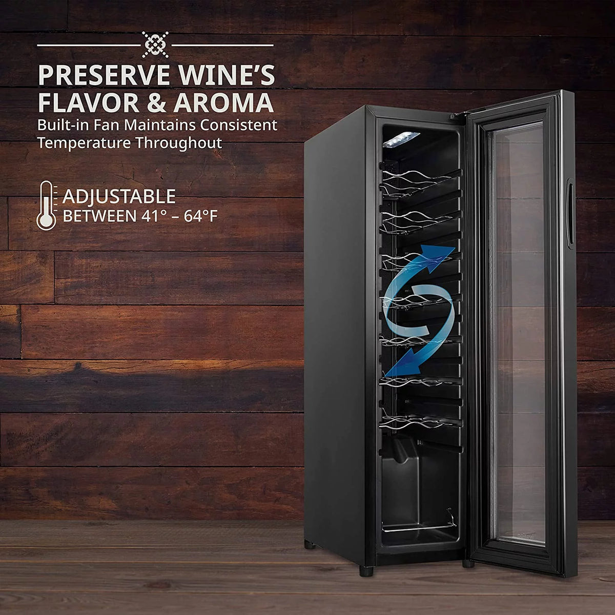 16-Bottle Black Wine Cooler V590076