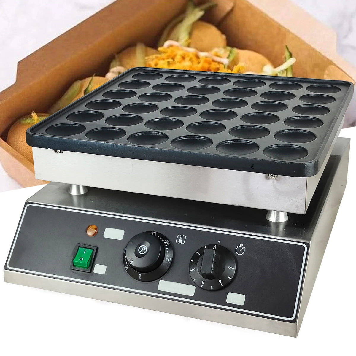 36 Holes Electric Mini Waffle Pancake Maker Stainless Steel 1000W M88306