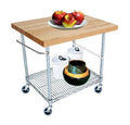 2 Tier Gourmet Cart with Maple Butcher Block Top A804