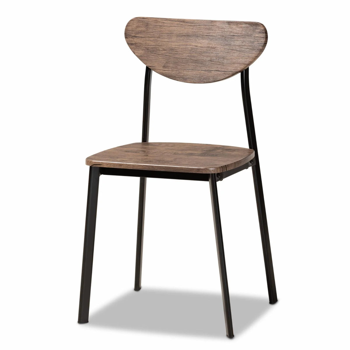 Brown Wood and Black Dining Chair Set of 4 Y956995