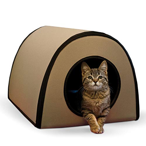 Heated Insulated Waterproof Outdoor Cat House Small Gray W878