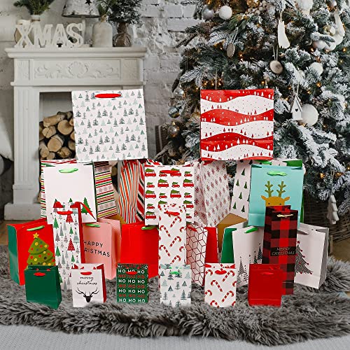 24 Packs Assorted Size Art Paper Gift Bags with Handles P83529