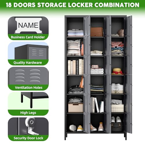 9 Doors Steel Storage Locker Cabinet, Black U798