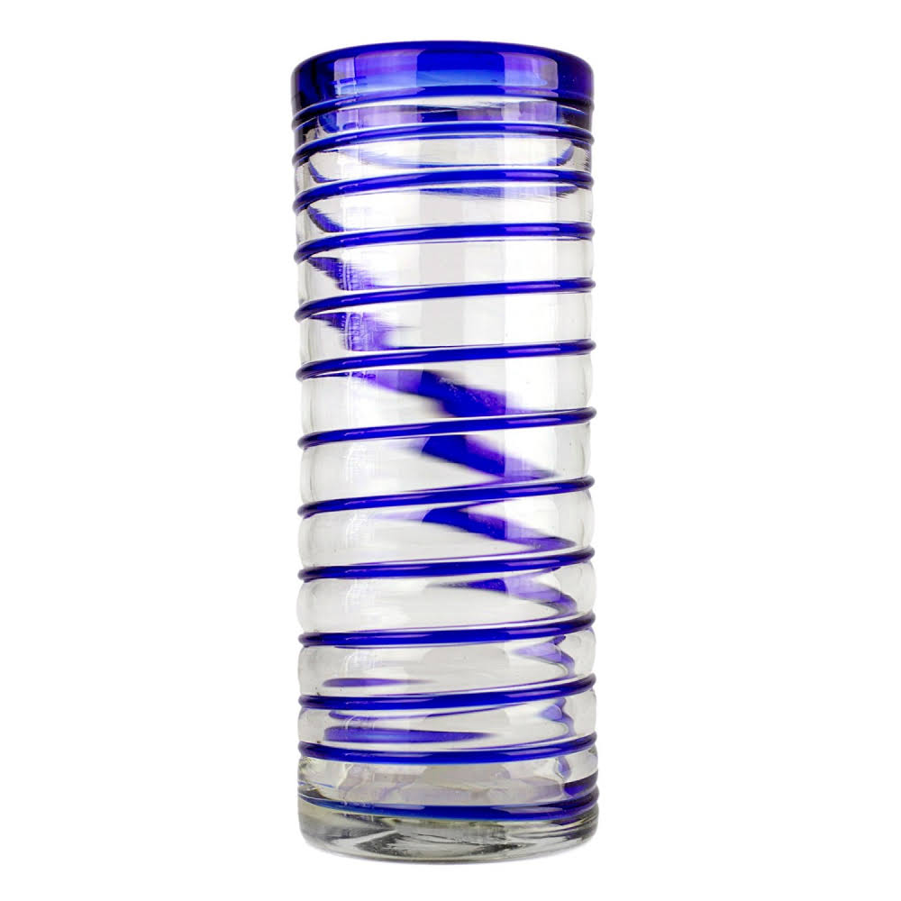 Cobalt Spiral Highball Glasses Set of 6 Q3614