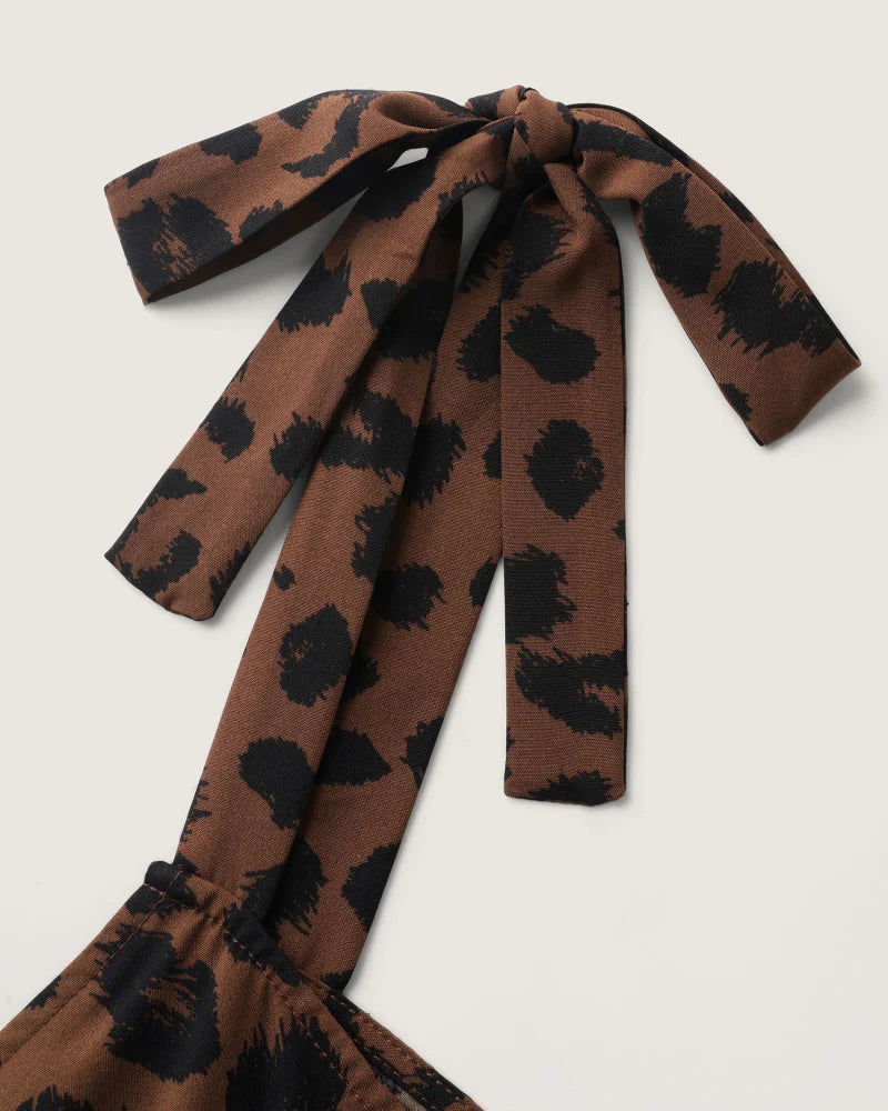 Leopard Print Jumpsuit with Square Neck C16669
