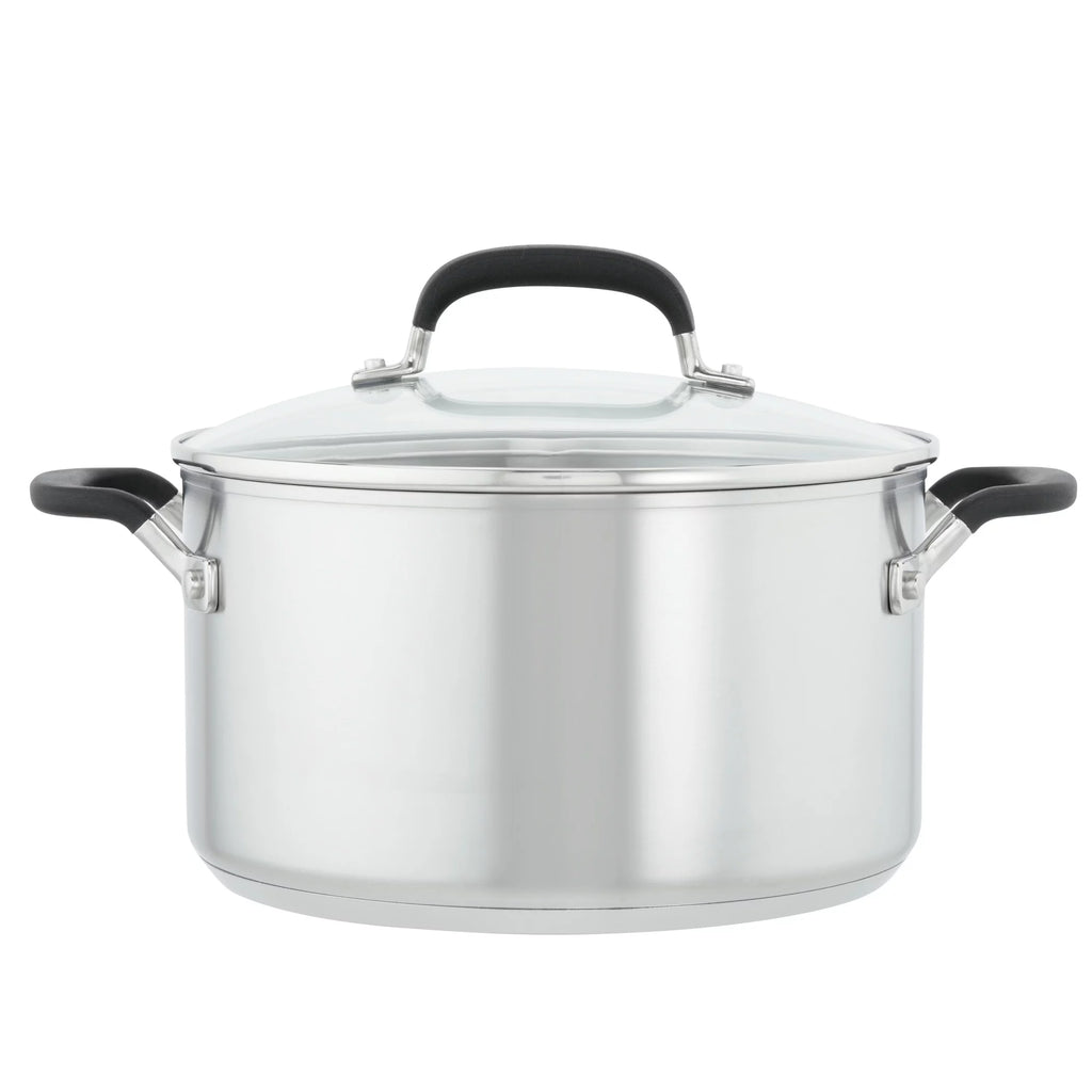 10 Pieces Brushed Stainless Steel Cookware Set F957915