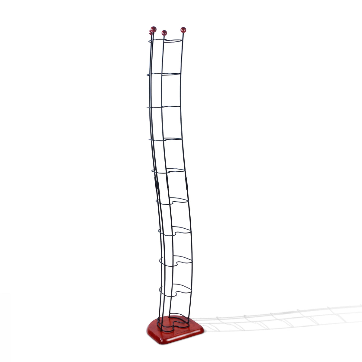 Black Steel CD Tower with Cherry Wood Base X254463