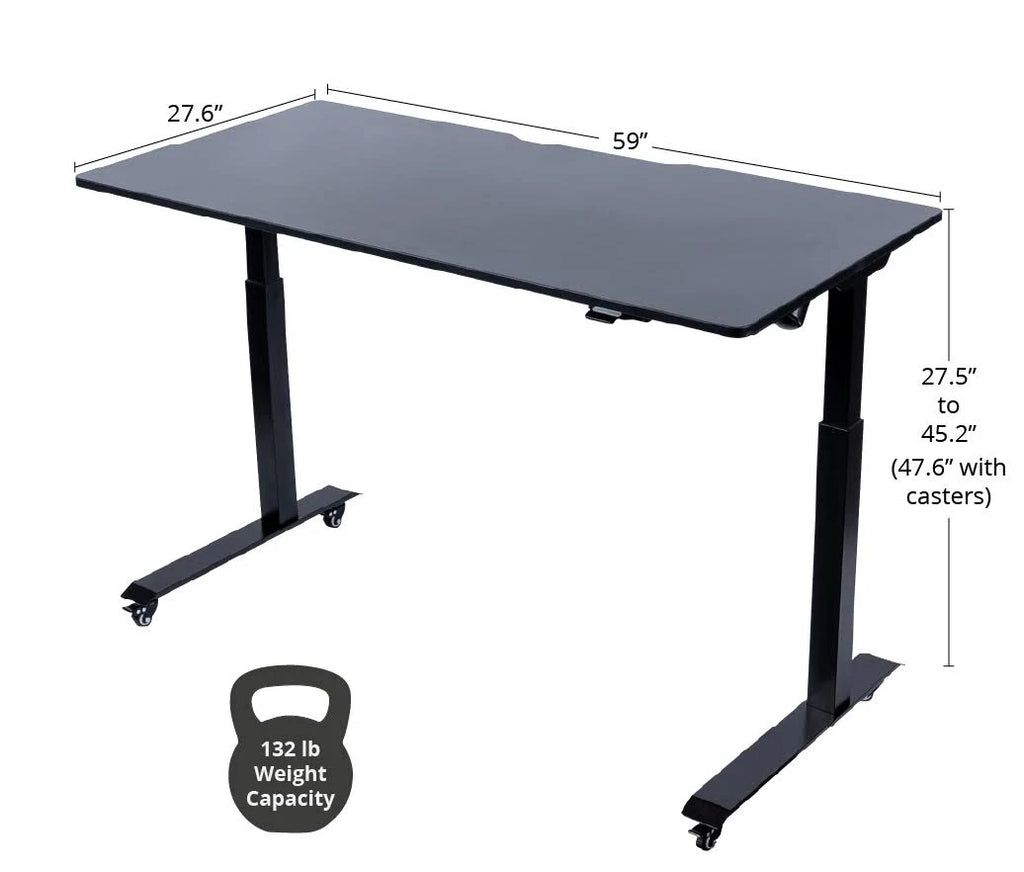 Electric Adjustable Height Standing Desk, Size: 60, Brown S139088