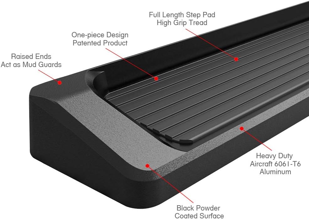 Black Running Boards for Ford Expedition SUV 4-Door D88091