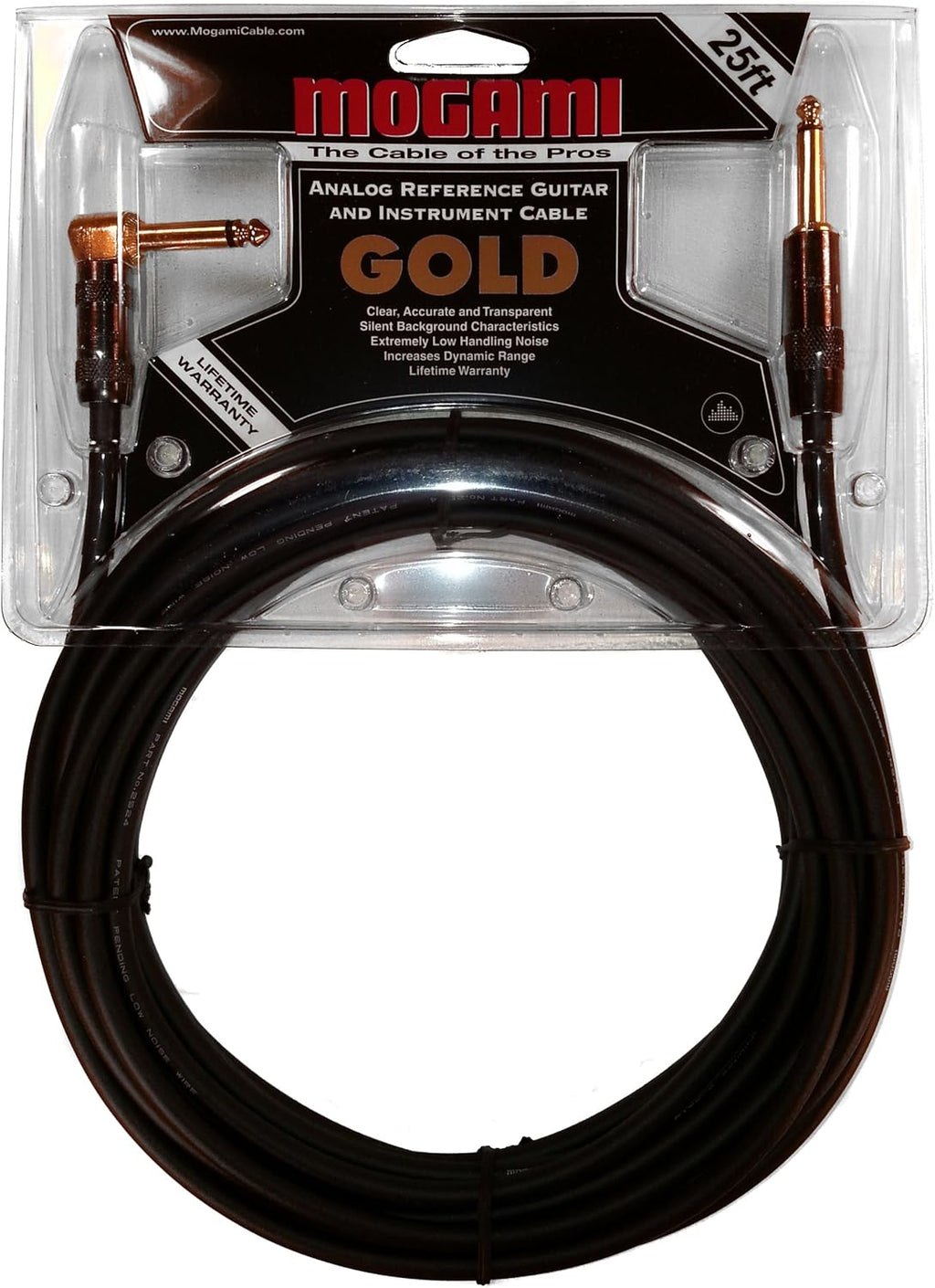 6 Foot Guitar Instrument Cable with Right Angle and Straight Connectors V815