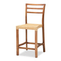 Mid-Century Wood & Natural Rattan Counter Stool D830055