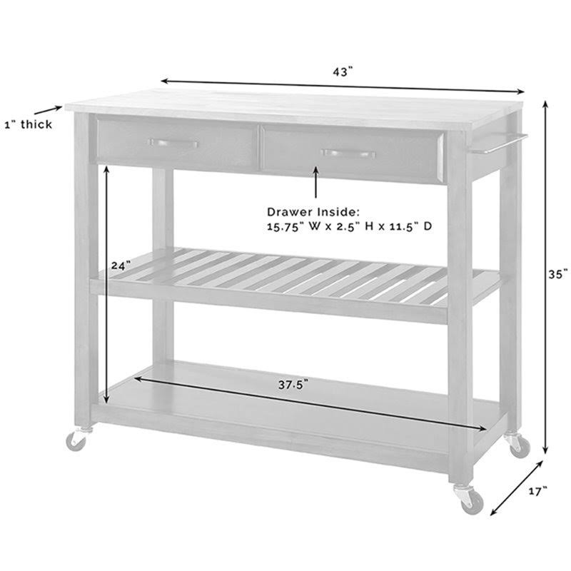 Black Granite Top Kitchen Cart Island with Stool Storage J51536