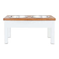 White Wood Elevated Double Diner Dog Feeder J627