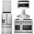 48 Propane Gas Range, Range Hood, Dishwasher, Refrigerator with Water and Ice Dispenser, Microwave W23726