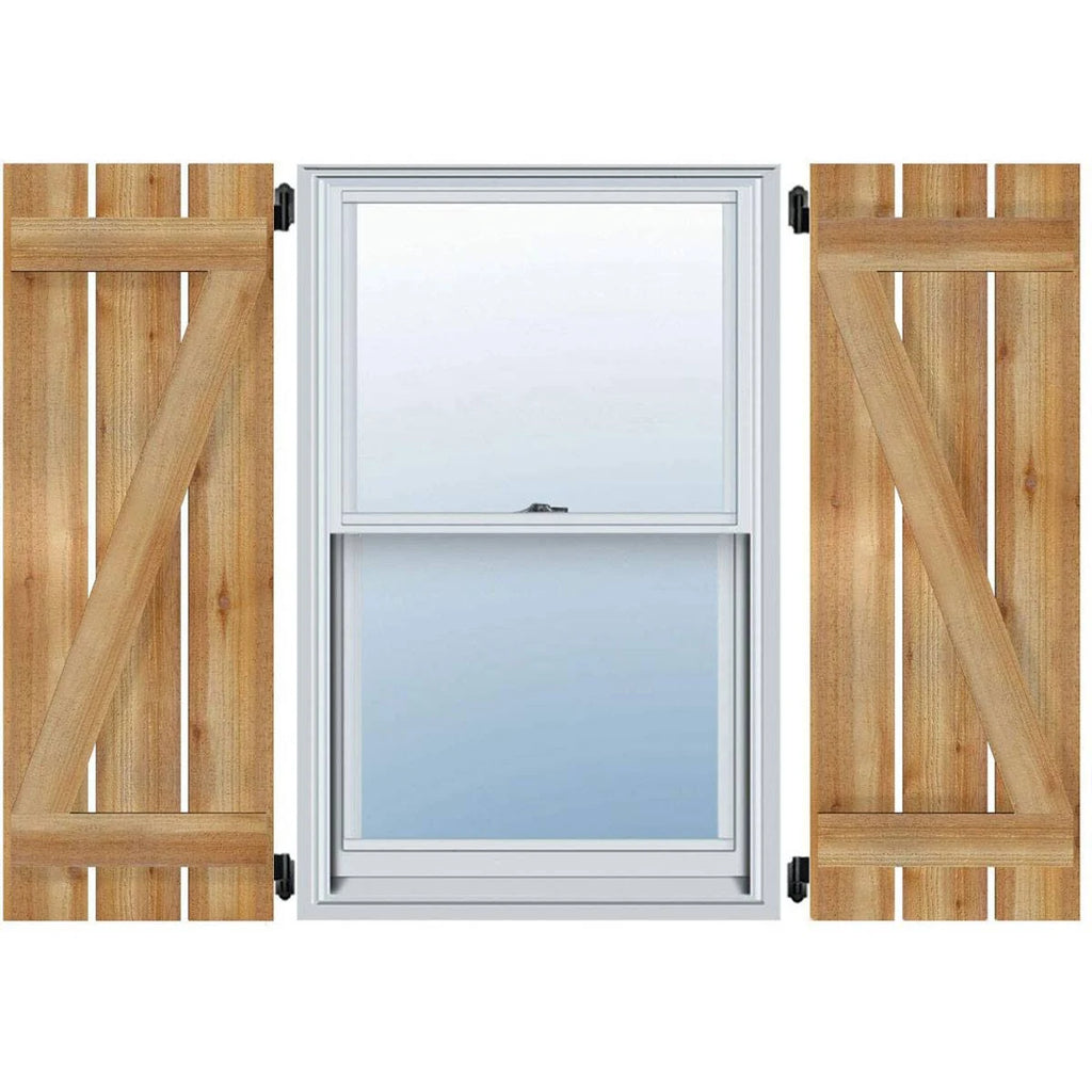 Board-n-Batten Shutters with Z-Bar, Rough Sawn Western Red Cedar R9423
