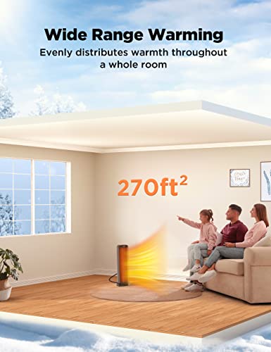 23” Oscillating Ceramic Tower Space Heater with Remote & Thermostat X91303