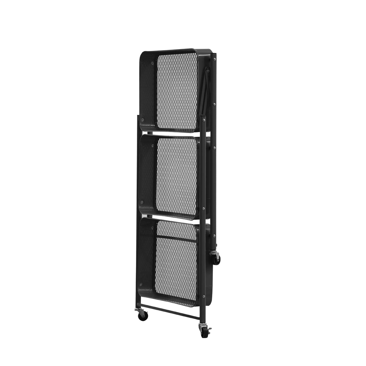 3 Tier Rolling Utility Storage Cart with Wheels, Black Q1562