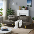 Convertible Sleeper Sofa Bed with Metal Legs and 2 Pillows U74997