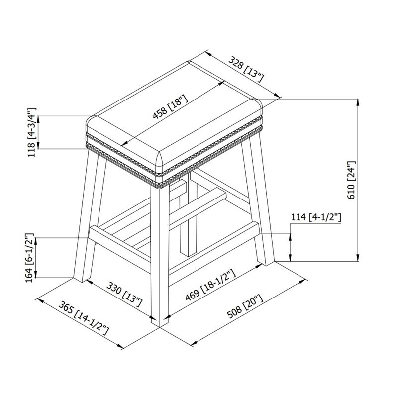 Black Wood Counter Stool K8708
