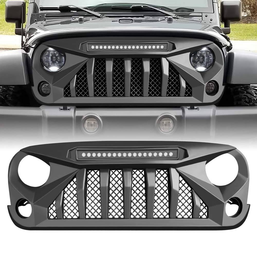 Matte Black Front Grill for Jeep Wrangler JK K2211
