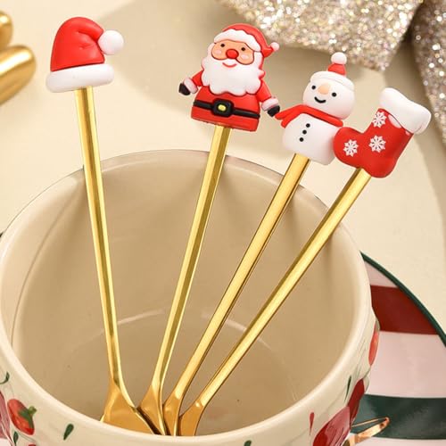 6 Pcs Golden Stainless Steel Coffee Spoons Set M268990