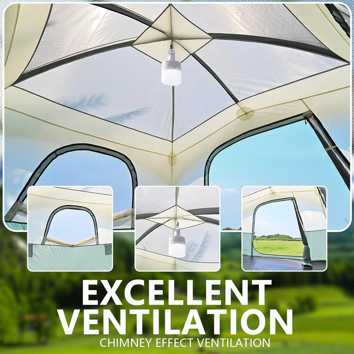 Camping Tent 4/6/8 Person Dome Tent with Rainfly, Waterproof P24729