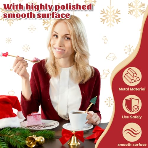 6 Pcs Golden Stainless Steel Coffee Spoons Set M268990