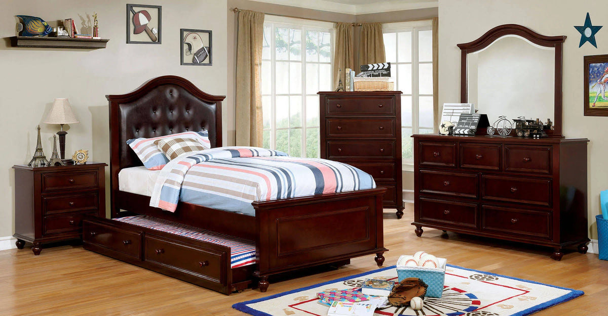 Dark Walnut Twin Bed E246