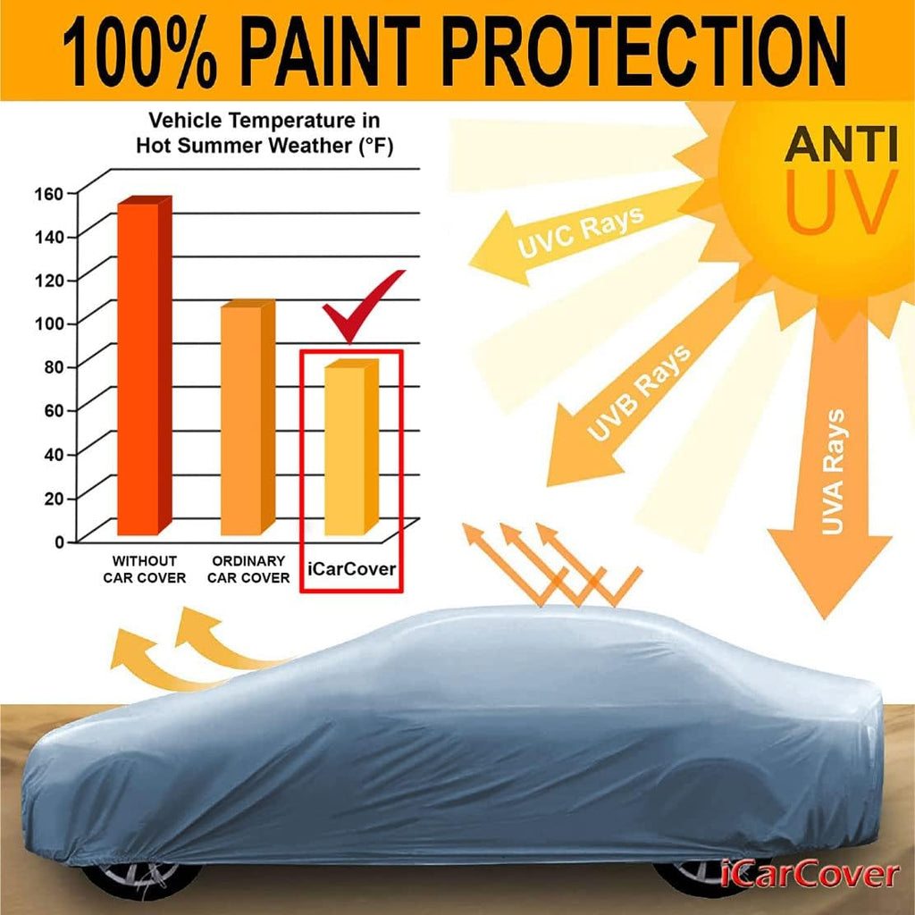 Ford Mustang 2015-2022 Full Car Cover Waterproof All Weather Custom Outdoor Indoor Padded Cover with Straps M865