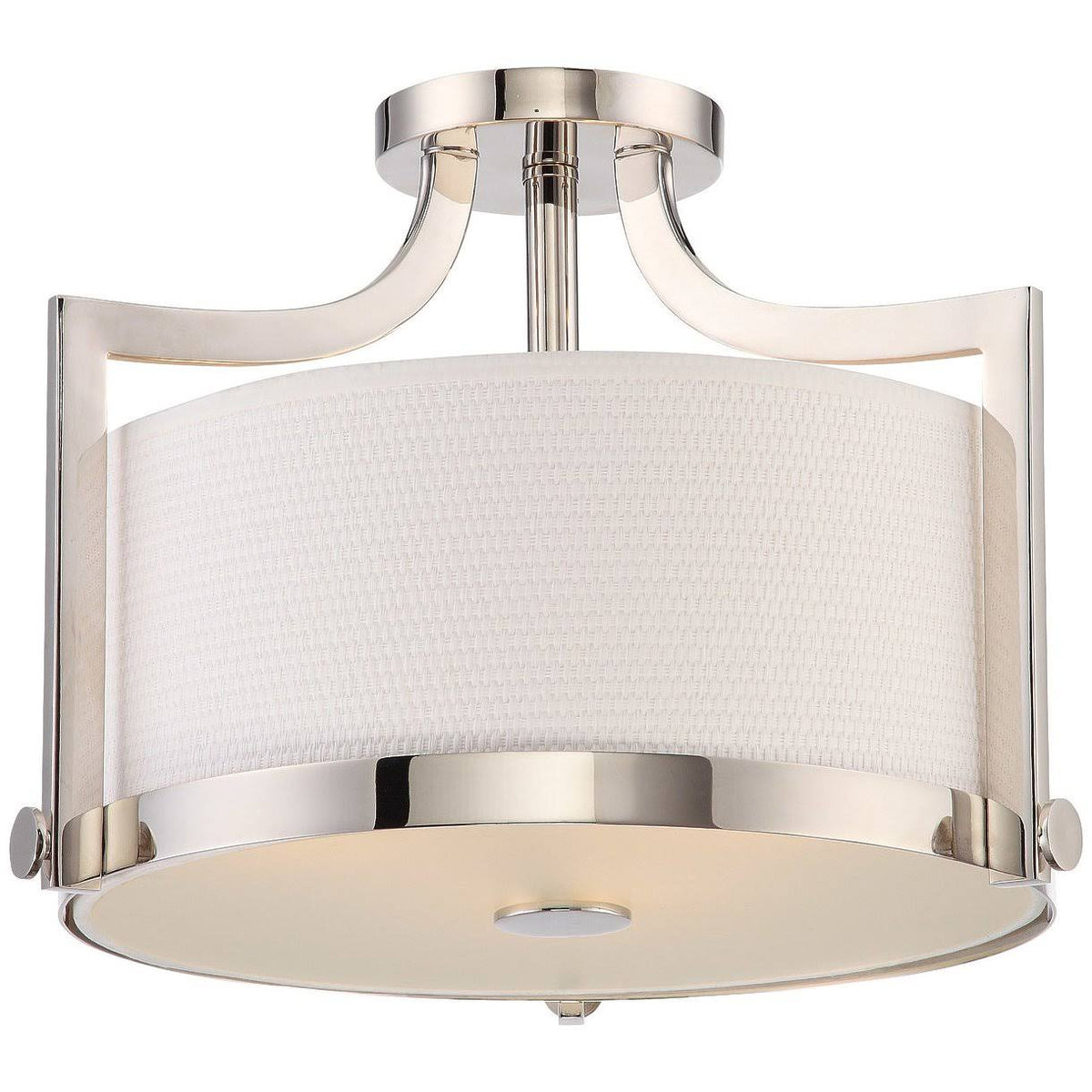 Semi Flush 3 Light Polished Nickel 16 inch 180 Watts Z2323