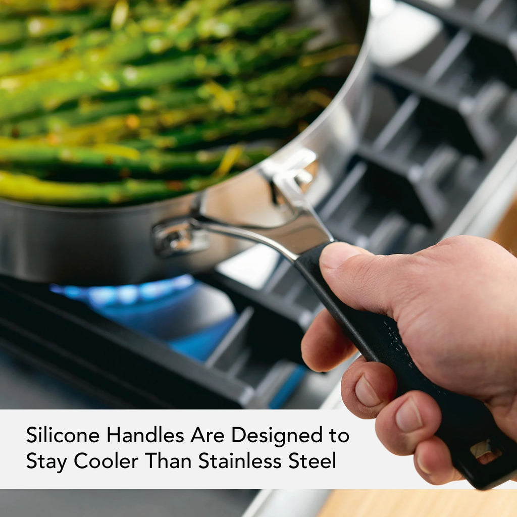 10 Pieces Brushed Stainless Steel Cookware Set F957915