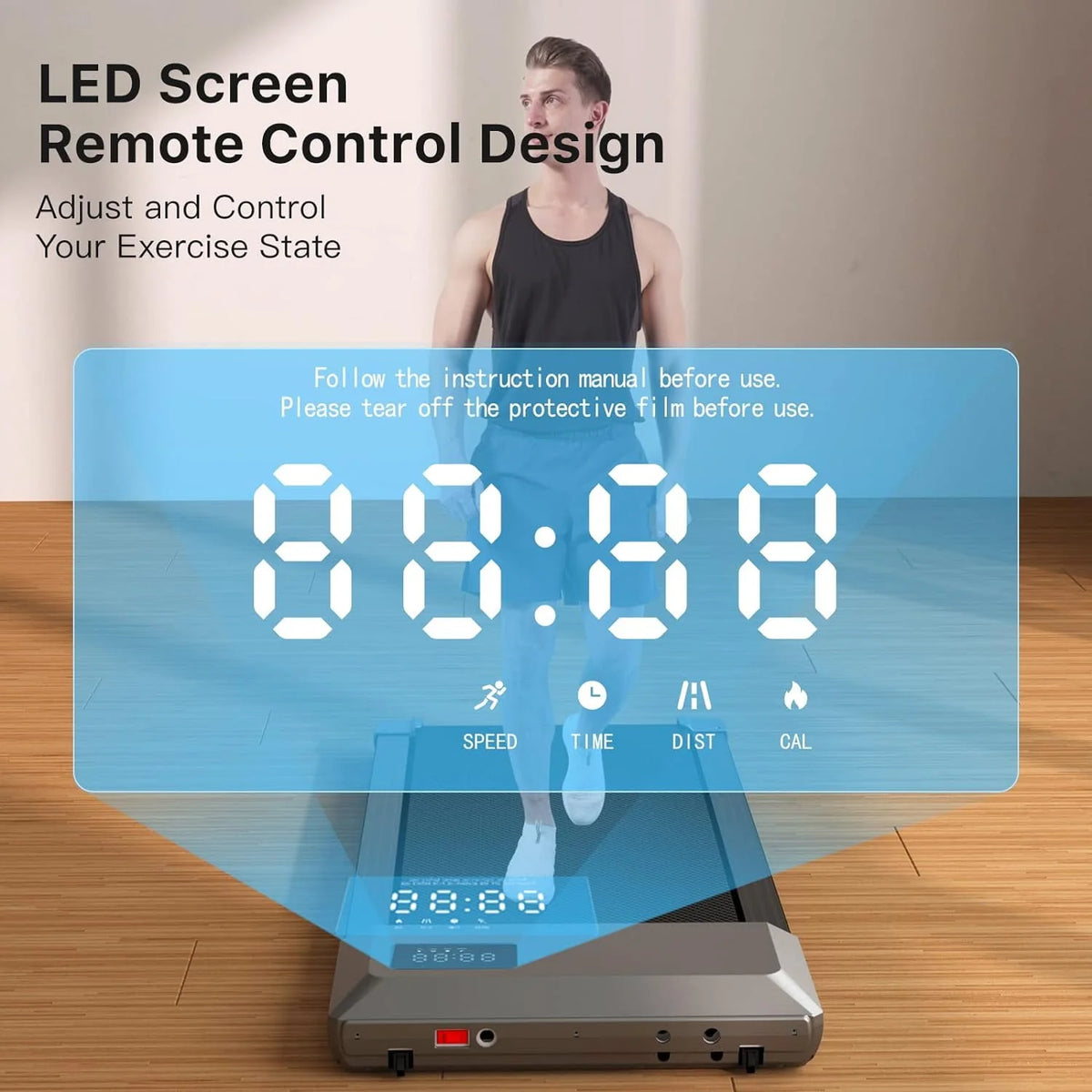 2 in 1 Portable Treadmill with LED Display W55983