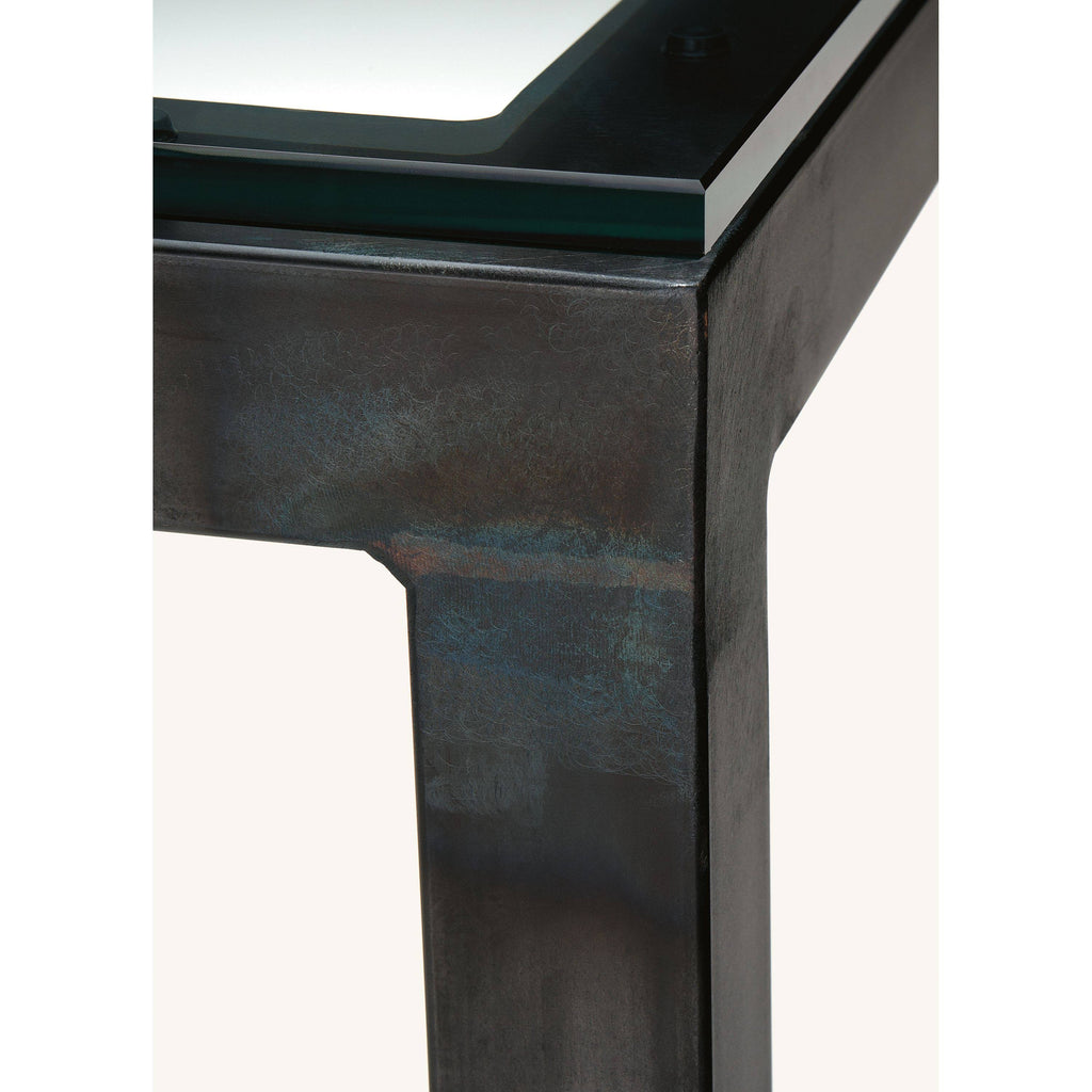 Maple Top Console Table with Gold Base A777207