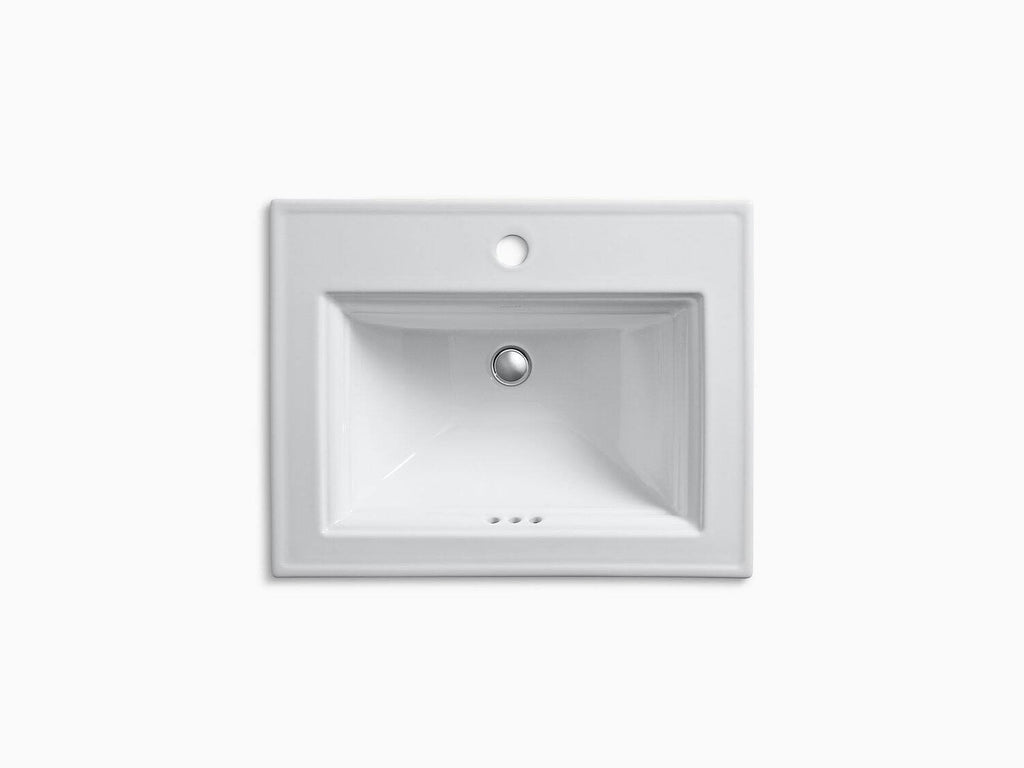 Biscuit Drop-in Bathroom Sink with Single Faucet Hole P39421