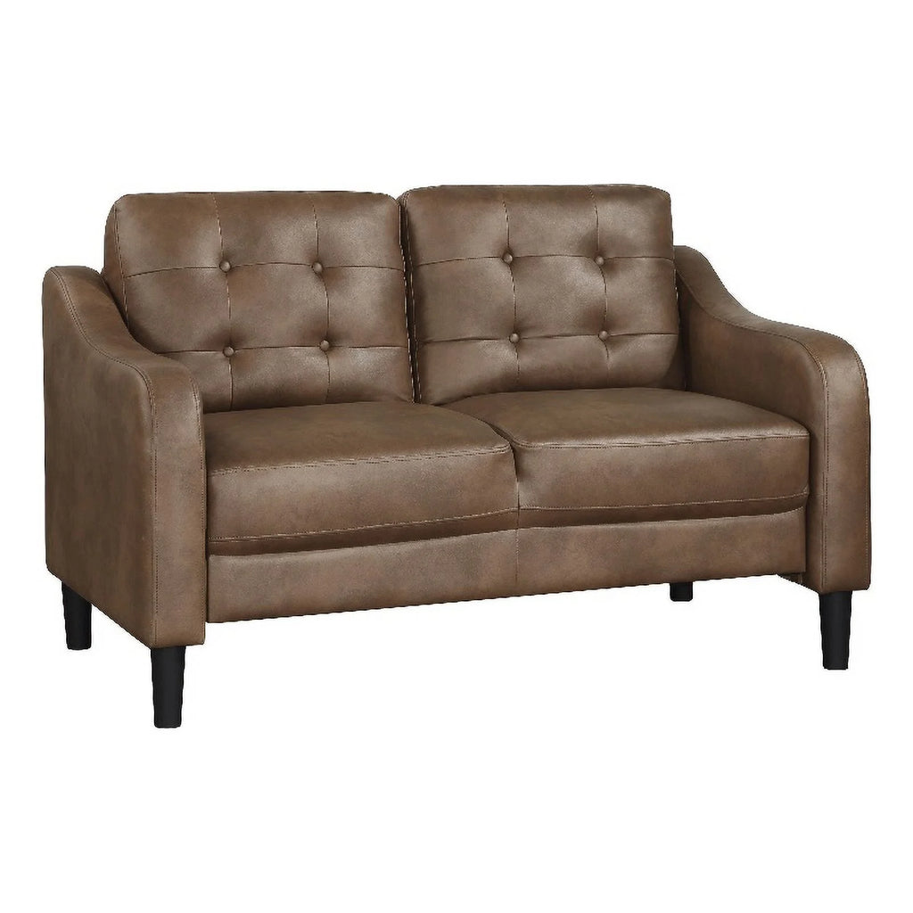 Brown Microfiber Loveseat G8408