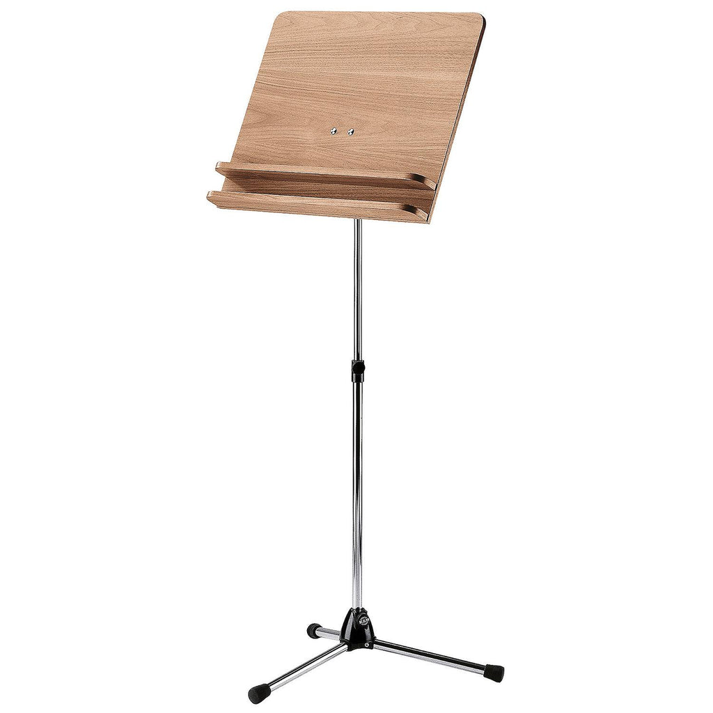 Chrome Orchestra Music Stand with Walnut Wooden Desk X914
