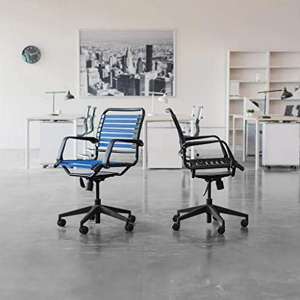 Black Adjustable Rolling Office Chair with Bungie Straps A4196