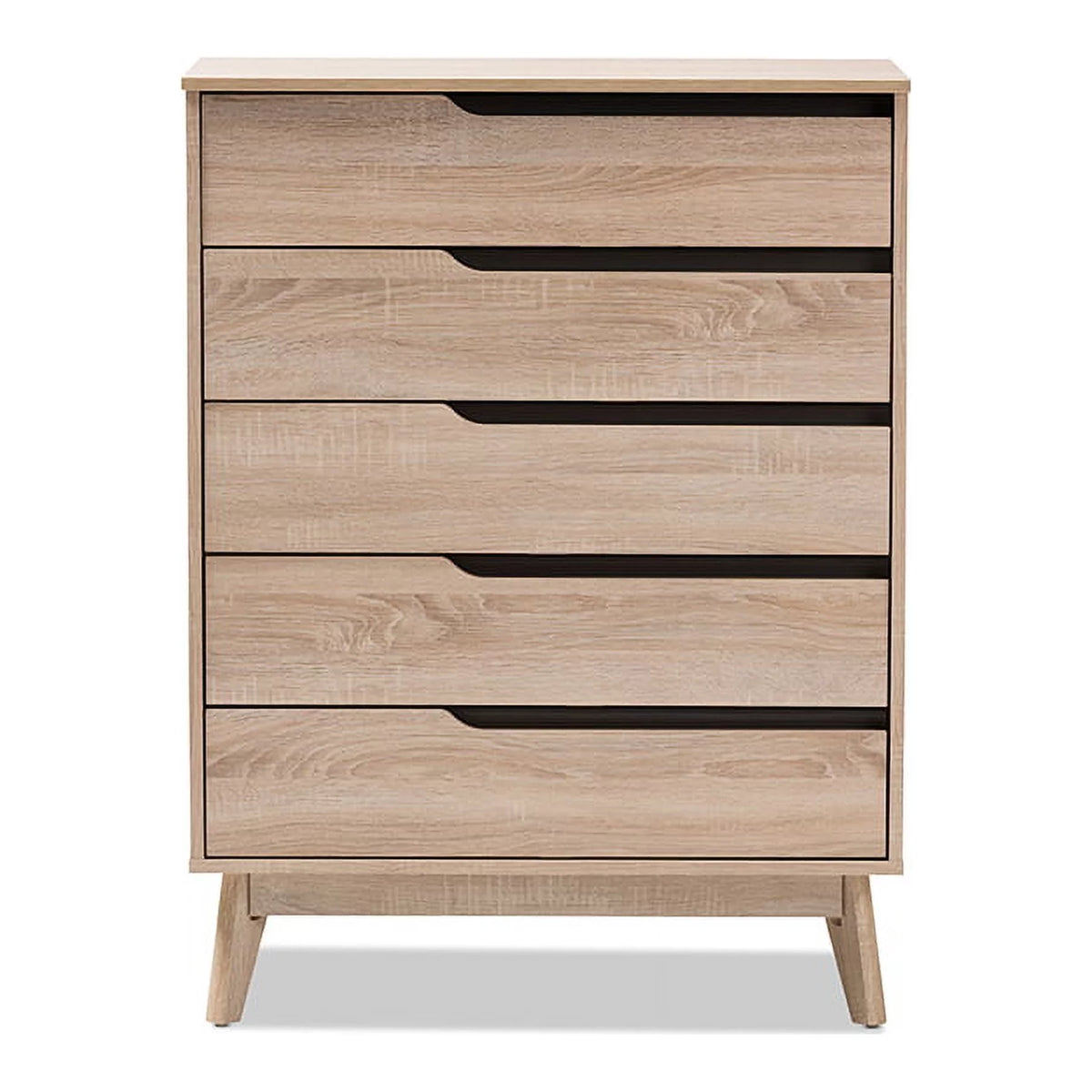 Oak and Grey Wood 5-Drawer Chest I6646