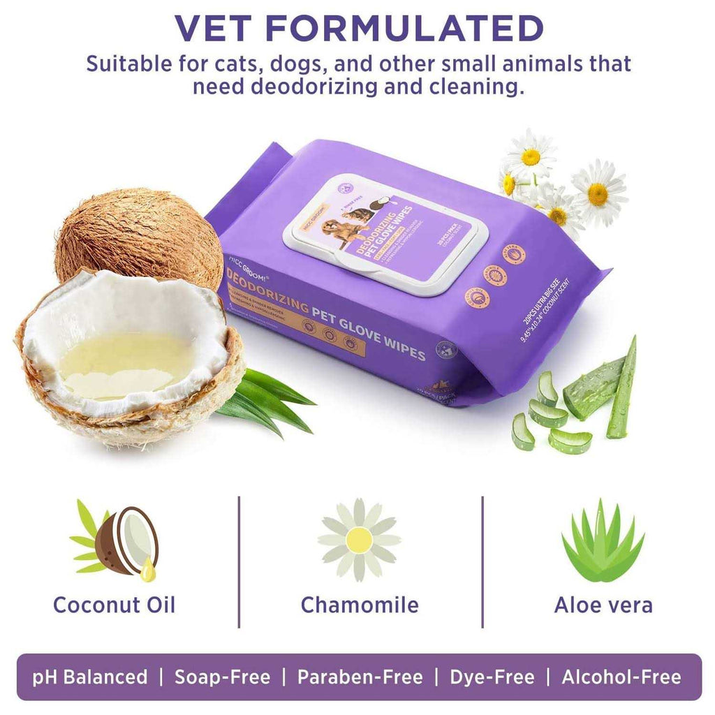 Deodorizing Pet Glove Wipes 20 pc F719648
